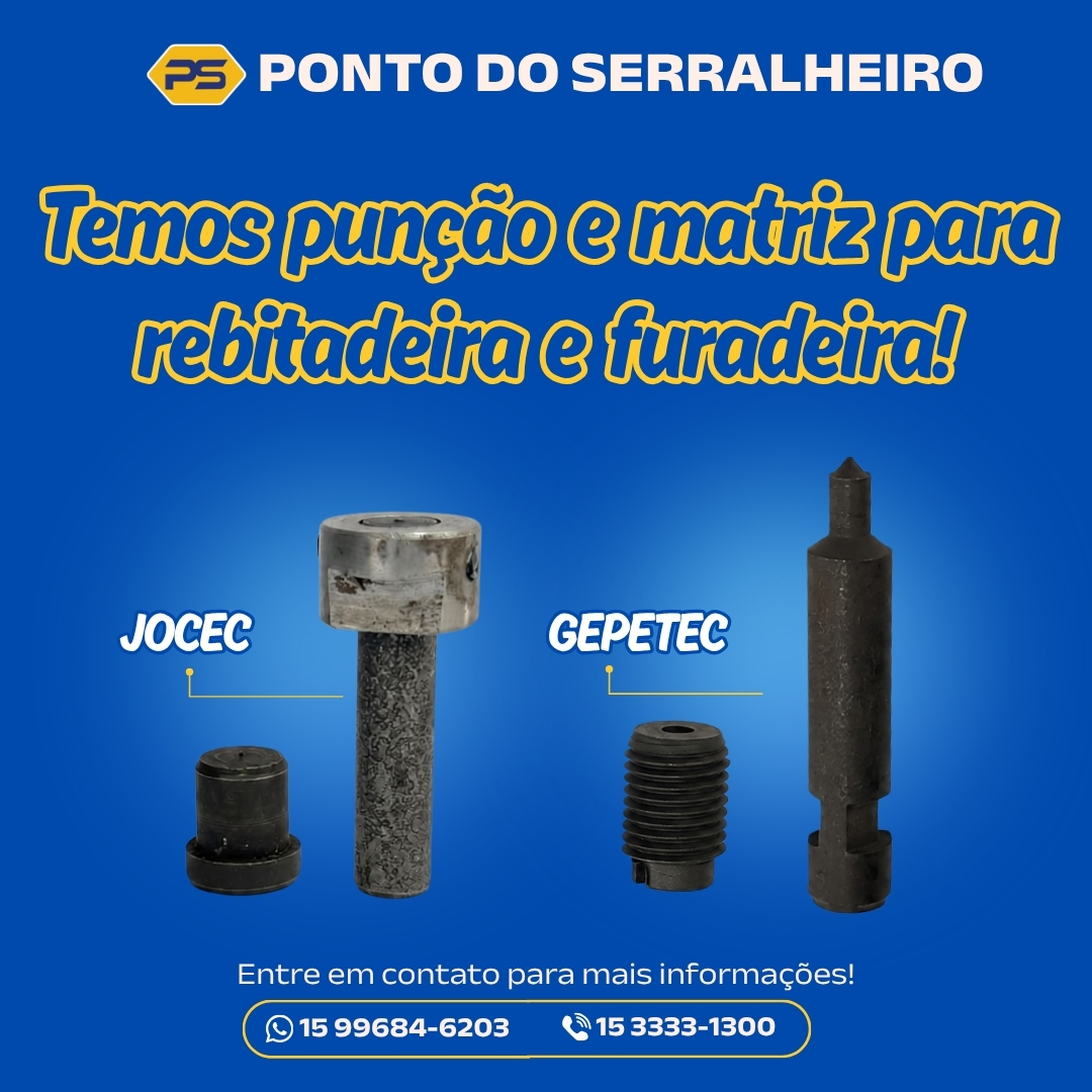 PUNÇÃO DE REBITADEIRA E FURADEIRA - Ponto do Serralheiro Sorocaba  Acessórios para Serralheri